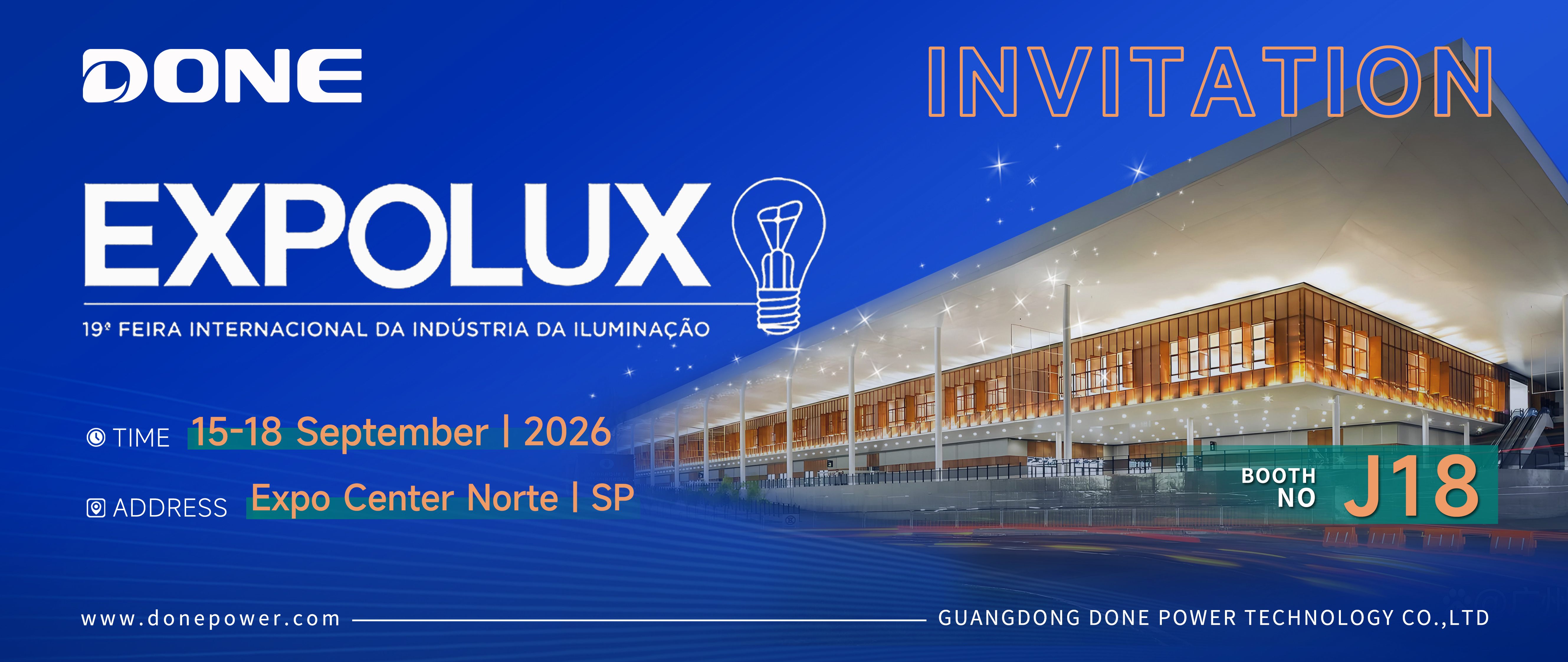 相约巴西，共赴盛会｜东菱四大产品线即将亮相Expolux 2026，J18不见不散