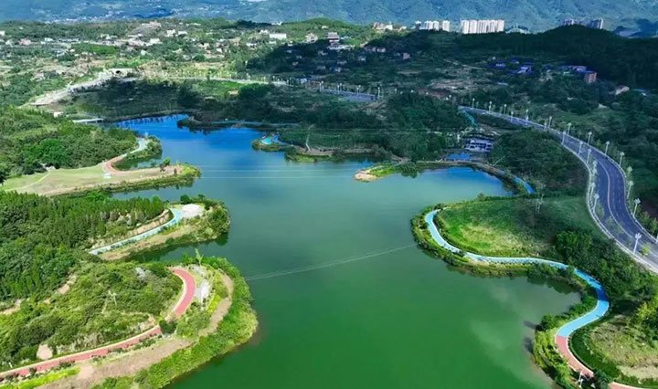 Sichuan Lishuping Wetland Park Night Lighting